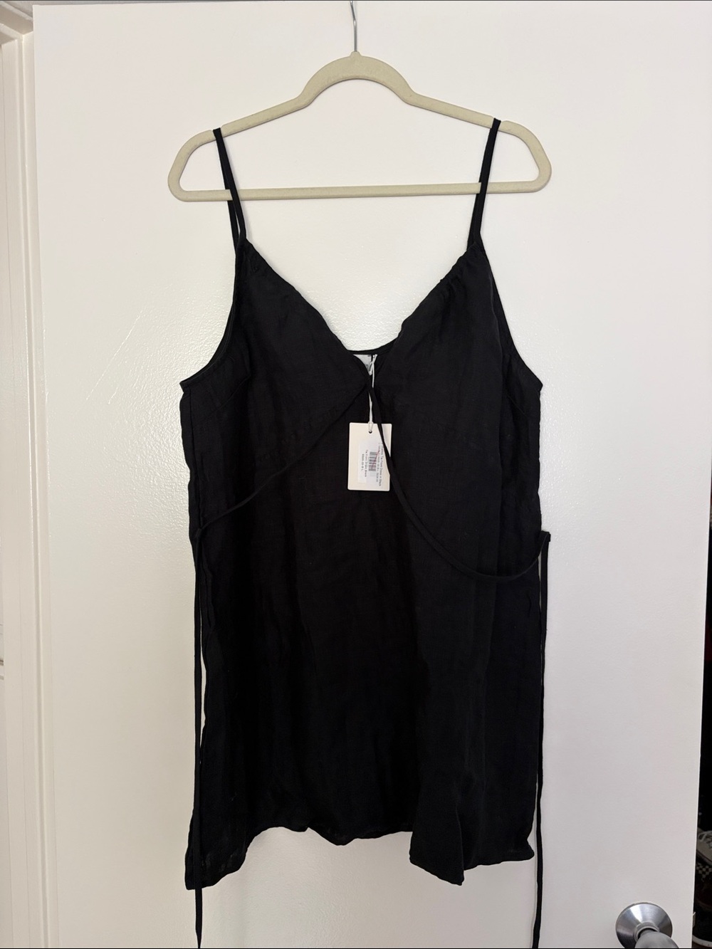 Linen Mini Wrap Dress  NWT